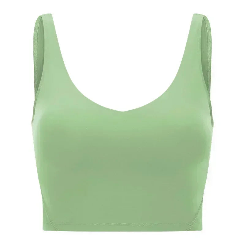 Lemon Light Support Women Cropped Length Tank Top Four-way Stretch Built-in Shelf Vest Yoga Shirt Feels Weightless Sport Bra