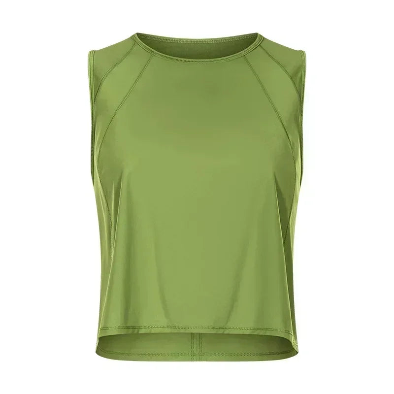 Lemon Woman Shirts Fitness Yoga Crop Top Sportswear Sleeveless T-shirts Breathable Quick Dry Vest Sports Top Gym Clothing