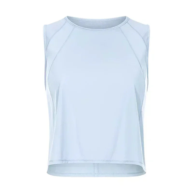 Lemon Woman Shirts Fitness Yoga Crop Top Sportswear Sleeveless T-shirts Breathable Quick Dry Vest Sports Top Gym Clothing