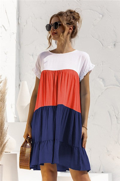 Miss Sparkling Color Block Dress