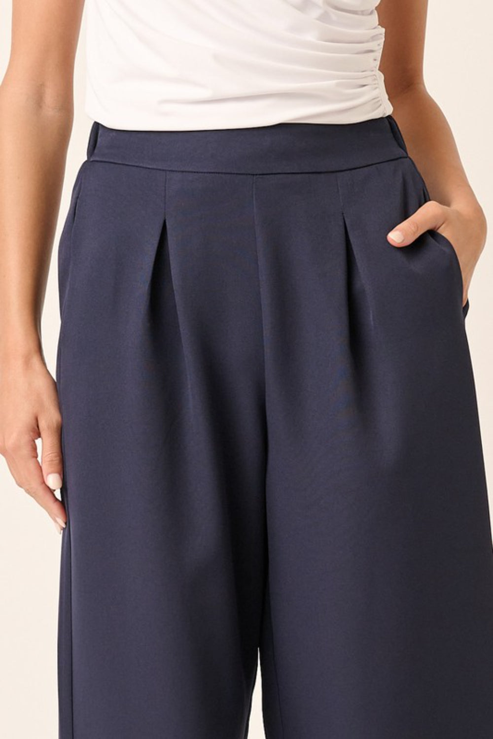 Mittoshop Inverted Pleat Detail Wide Leg Pants