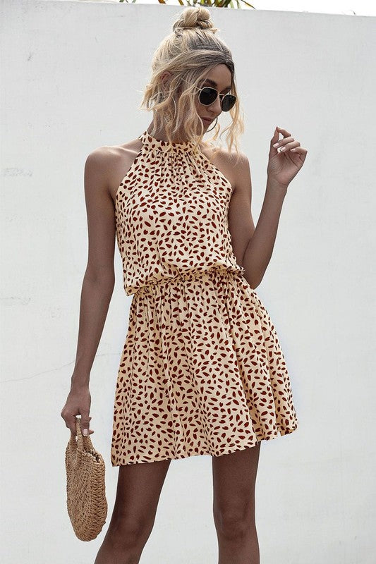 Miss Sparkling |Halter Tie Back Dress