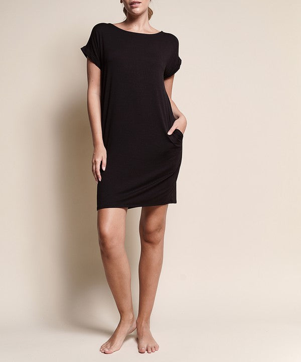 Fabina Bamboo Crop Dress with Pockets
