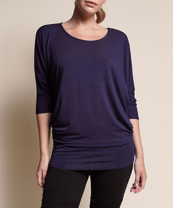 Fabina Bamboo Side Rouched Dolman Top