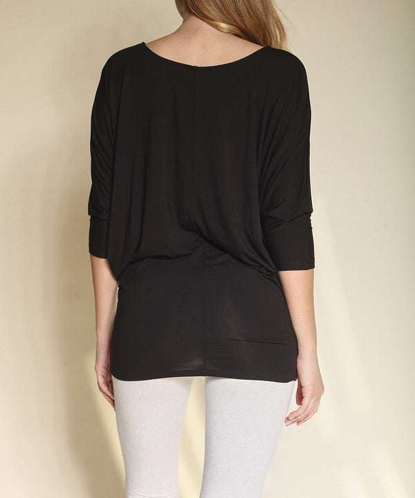 Fabina Bamboo Side Rouched Dolman Top