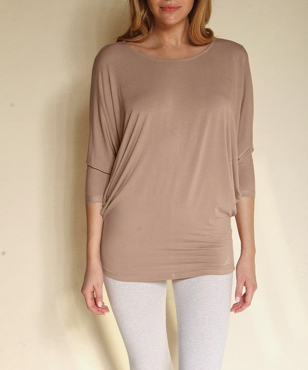 Fabina Bamboo Side Rouched Dolman Top
