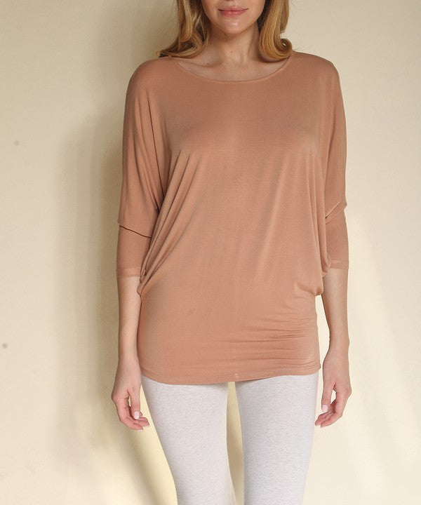 Fabina Bamboo Side Rouched Dolman Top