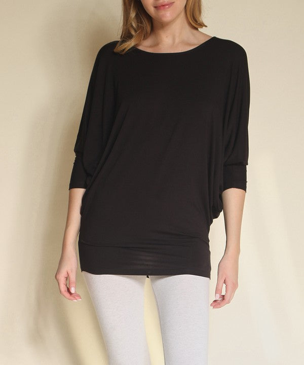 Fabina Bamboo Side Rouched Dolman Top