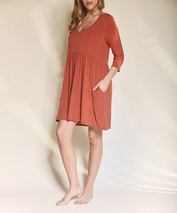 Fabina Bamboo Loose Fit Babydoll Dress