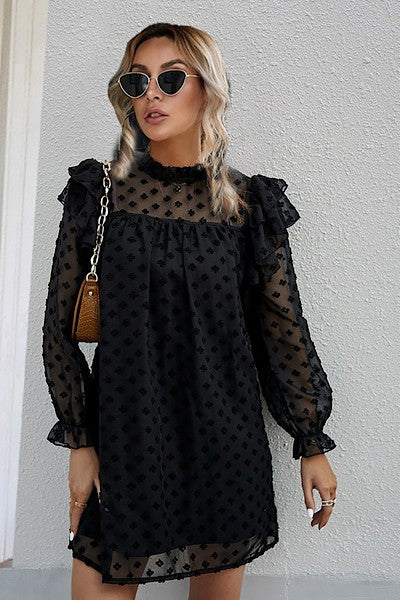 Miss Sparkling |Swiss Dot Mesh Dress