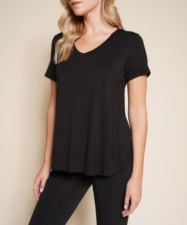Fabina Bamboo Classic V-Neck Top