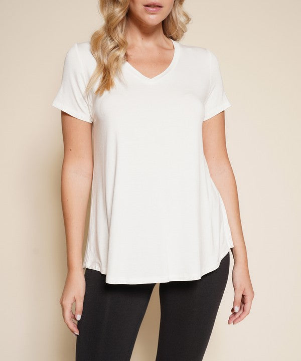 Fabina Bamboo Classic V-Neck Top