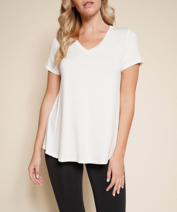 Fabina Bamboo Classic V-Neck Top