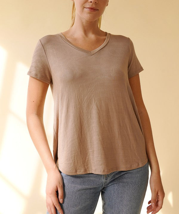 Fabina Bamboo Classic V-Neck Top