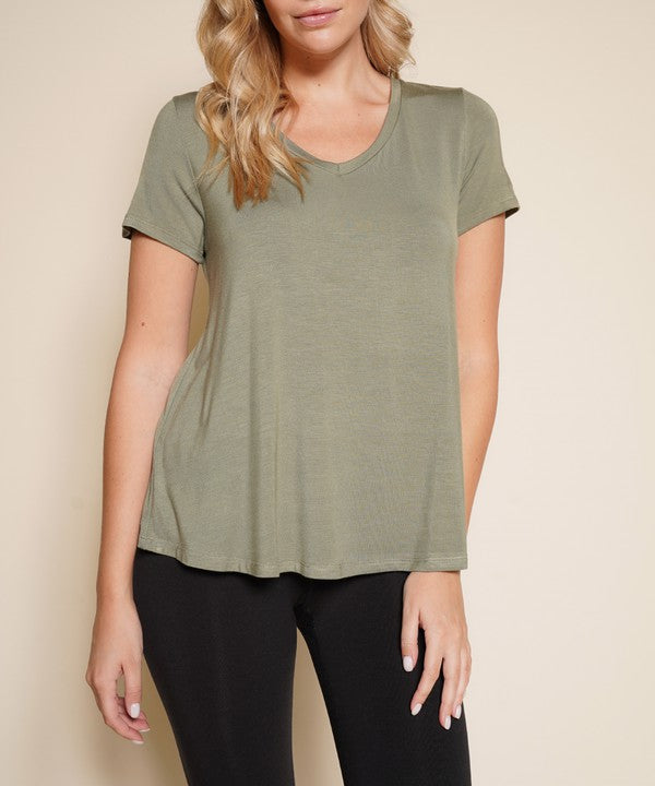 Fabina Bamboo Classic V-Neck Top