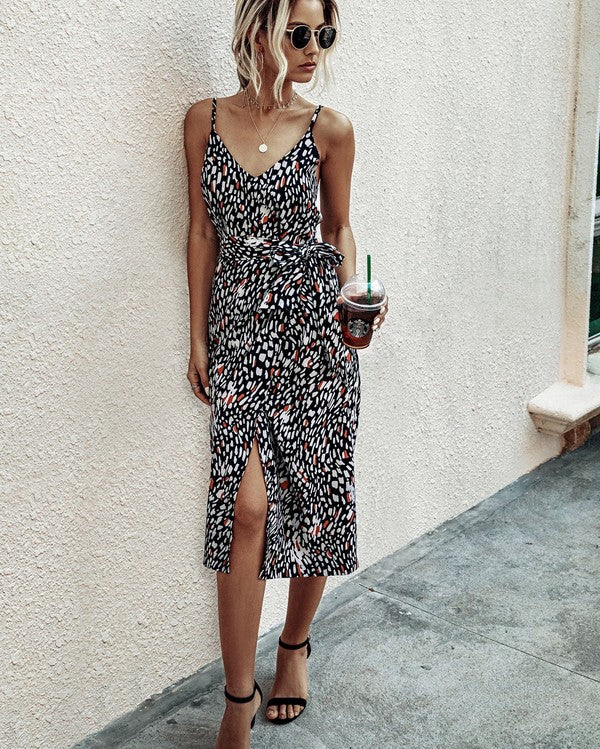 Miss Sparkling Spaghetti Strap Wrap Dress