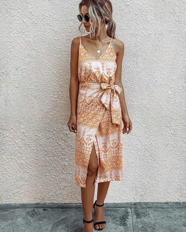 Miss Sparkling Spaghetti Strap Wrap Dress