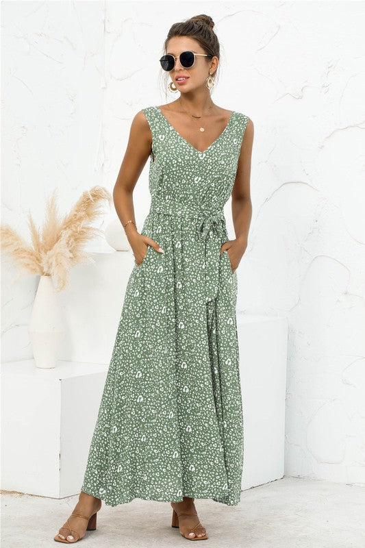 Miss Sparkling Tie Detail Maxi Dress