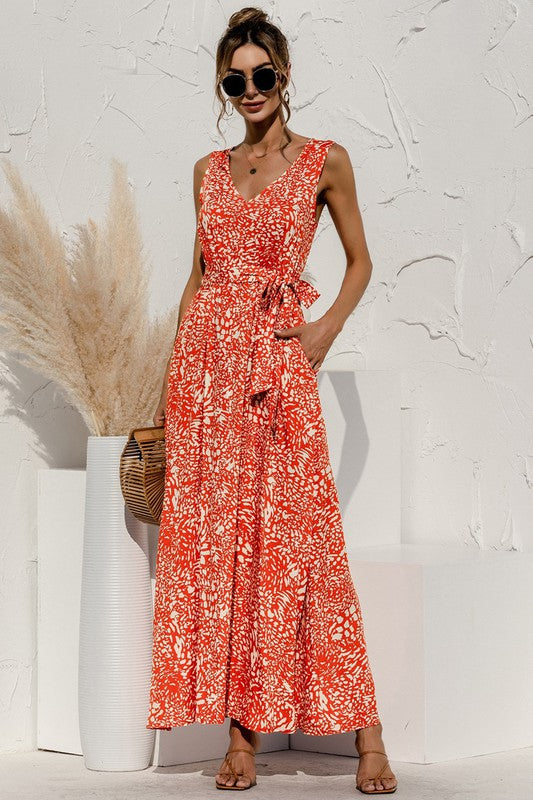 Miss Sparkling Tie Detail Maxi Dress