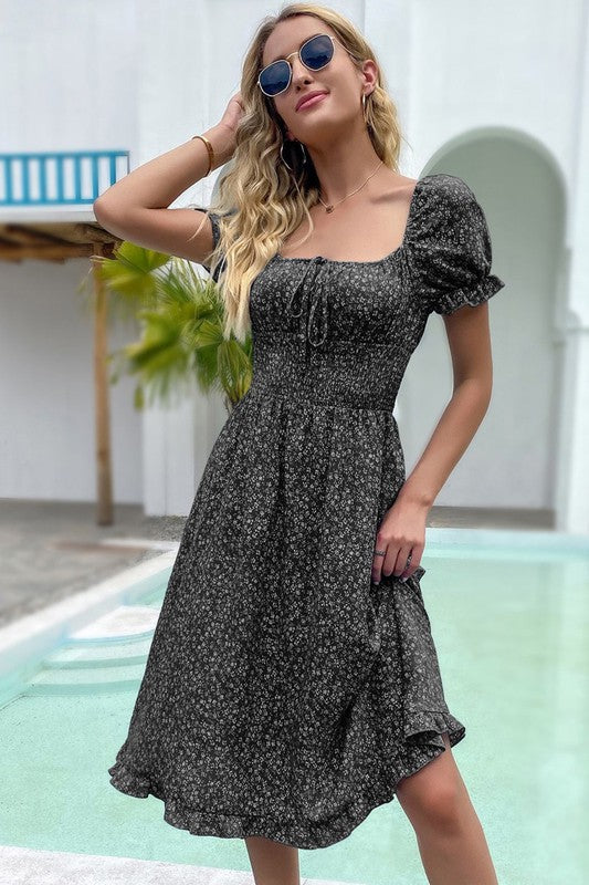 Miss Sparkling Puff Sleeve Dress