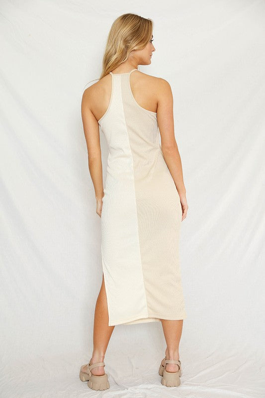 Miss Sparkling |Color Block Halter Dress