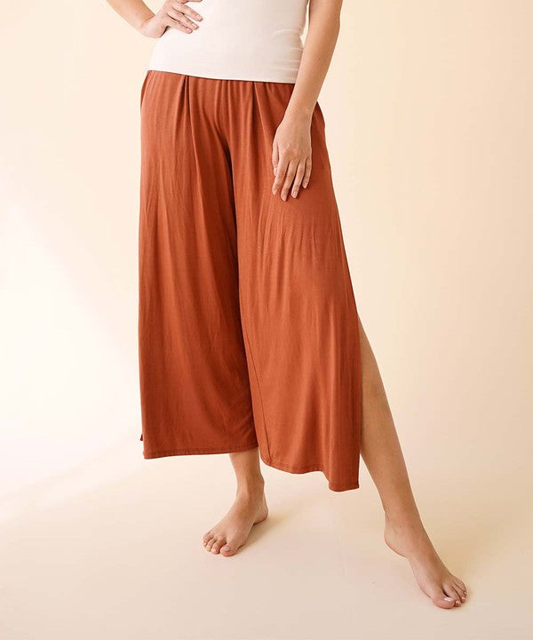 Fabina Bamboo Ankle Length Slit Pants