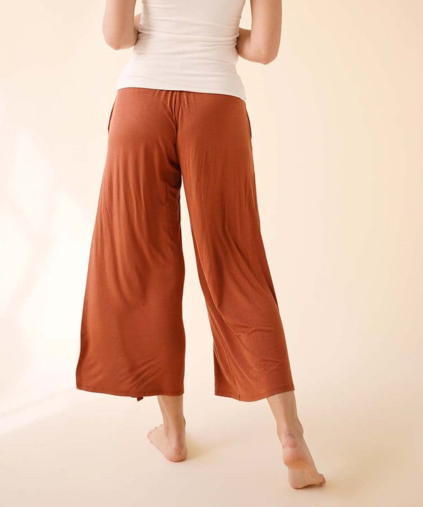 Fabina Bamboo Ankle Length Slit Pants