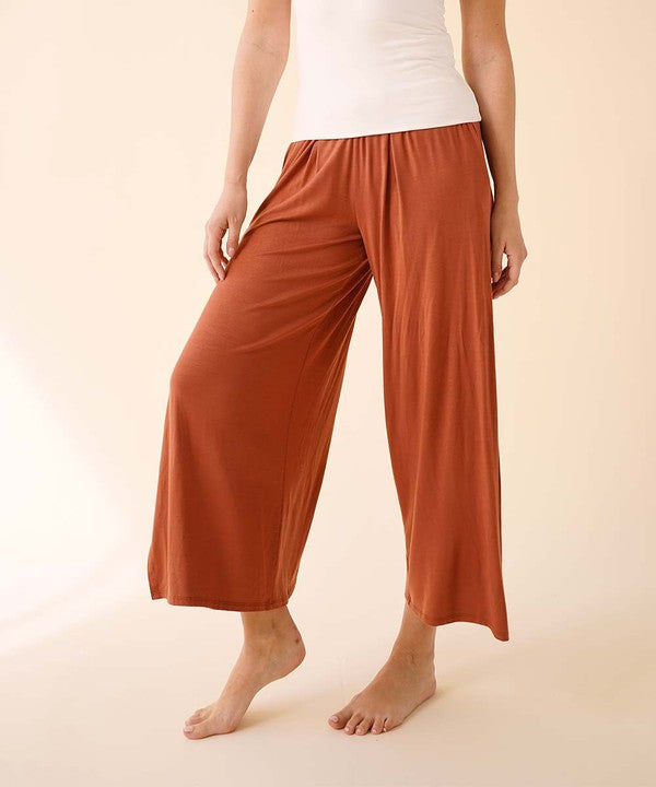 Fabina Bamboo Ankle Length Slit Pants
