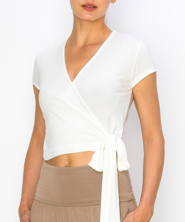 Fabina Bamboo Wrap Crop Top