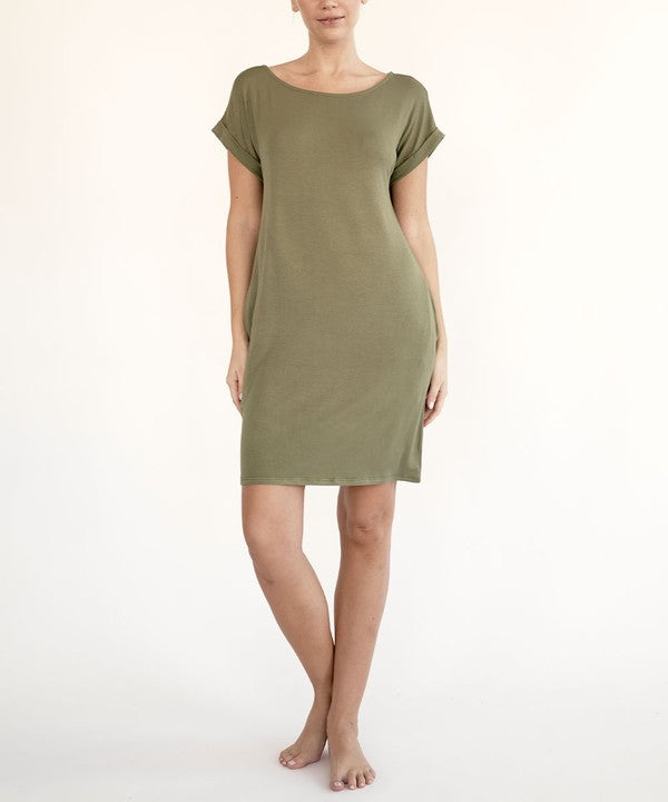 Fabina Bamboo Crop Dress with Pockets