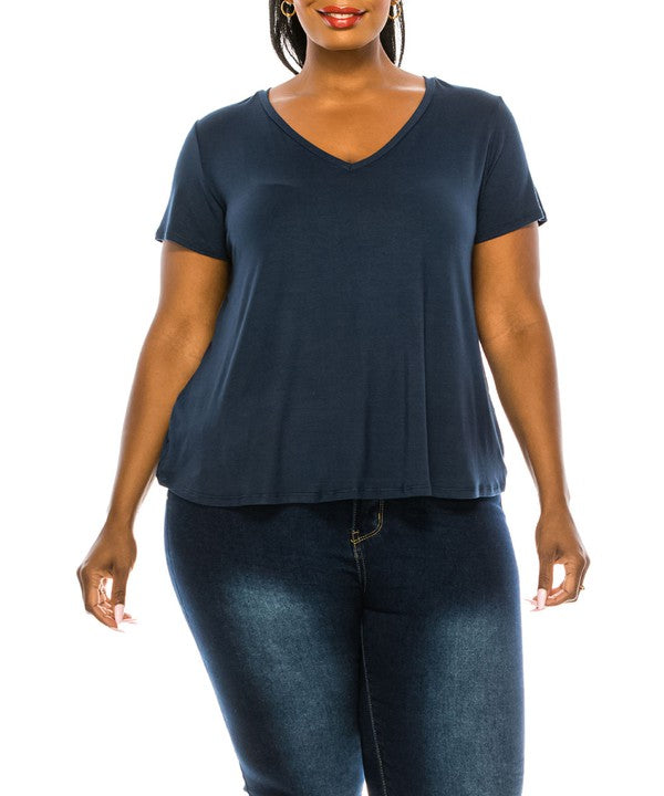 Fabina Bamboo Plus Size V-Neck Top