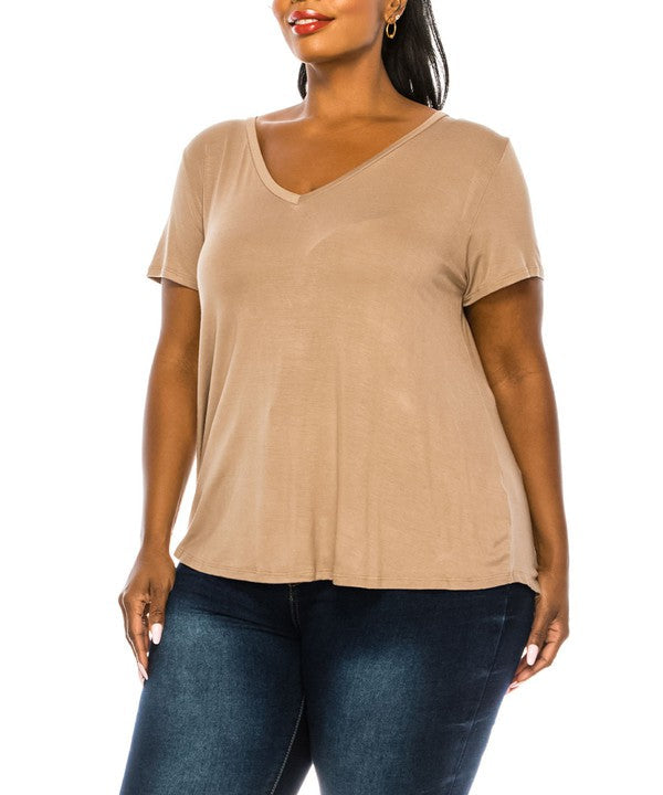 Fabina Bamboo Plus Size V-Neck Top