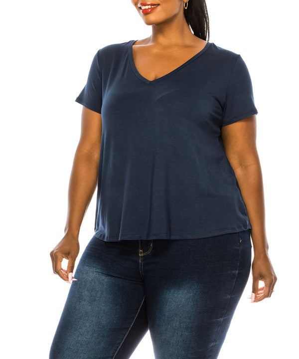 Fabina Bamboo Plus Size V-Neck Top