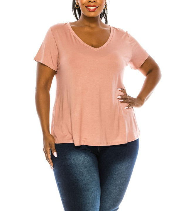 Fabina Bamboo Plus Size V-Neck Top