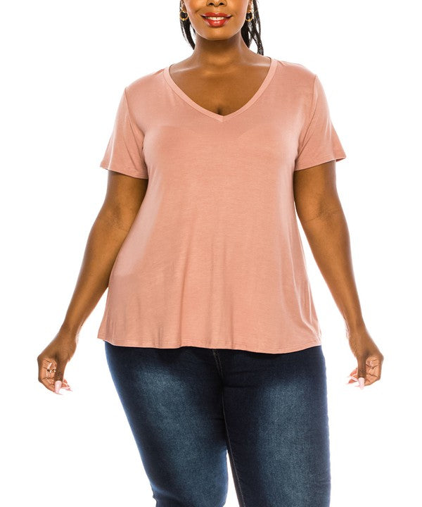 Fabina Bamboo Plus Size V-Neck Top