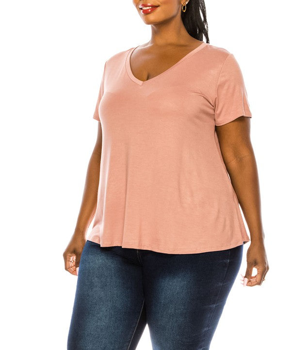 Fabina Bamboo Plus Size V-Neck Top