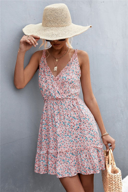 Miss Sparkling Floral Sleeveless Dress