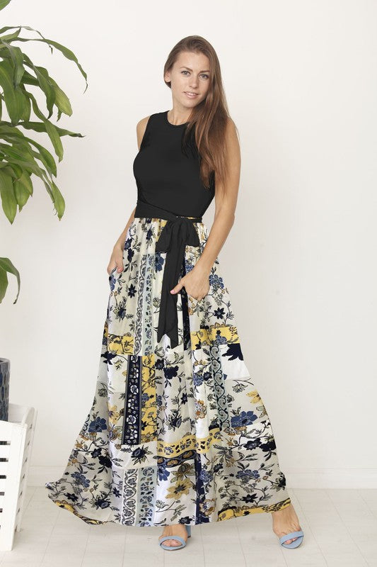 Sleeveless Handkerchief Woven Skirt Maxi Dress