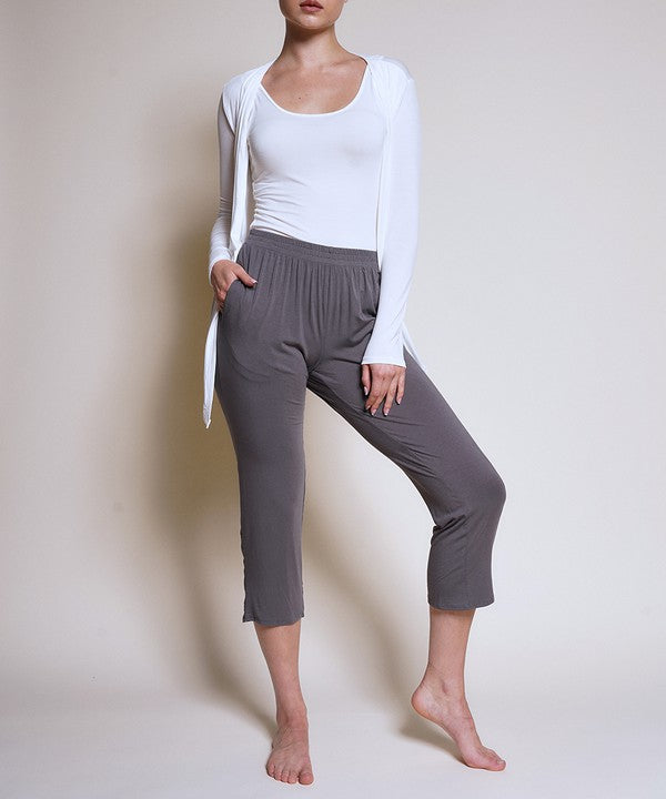 Fabina Bamboo Simple Tie Front Cardigan