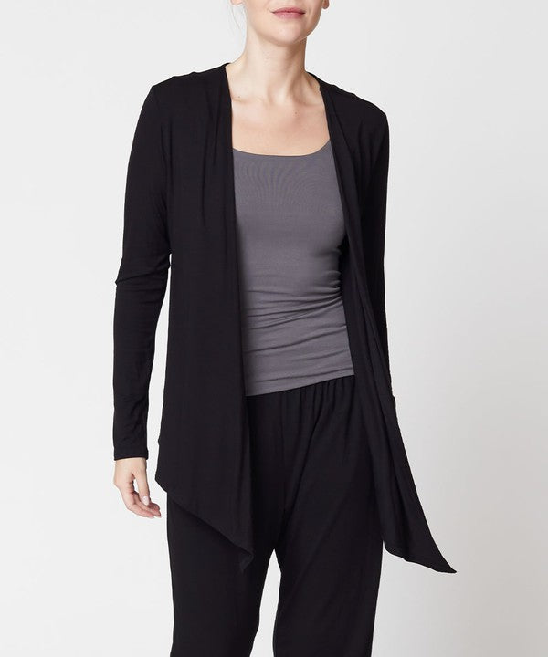 Fabina Bamboo Simple Tie Front Cardigan