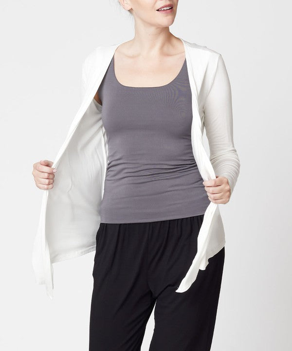 Fabina Bamboo Simple Tie Front Cardigan