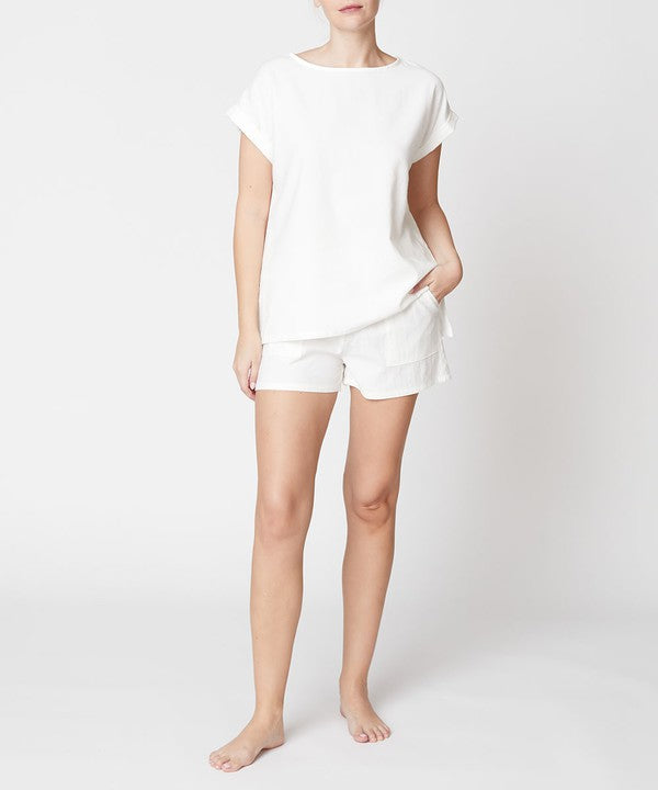 Fabina Bamboo Linen Shorts Set