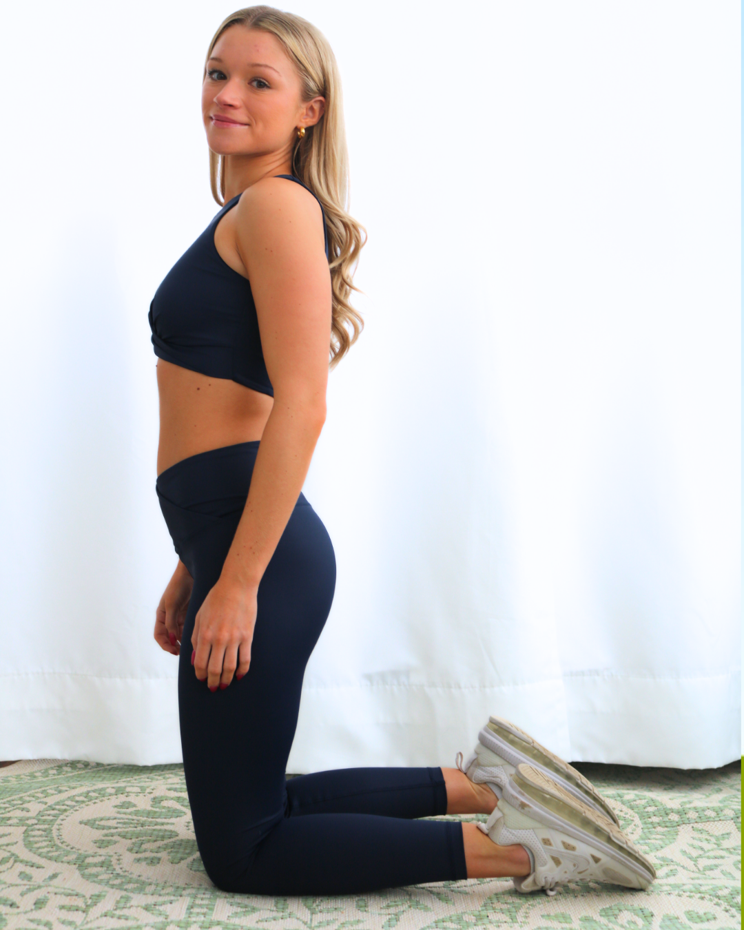 Navy V-Waist Leggings UPF 50+