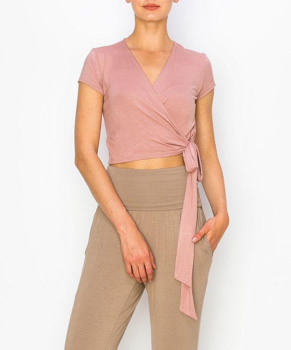 Fabina Bamboo Wrap Crop Top