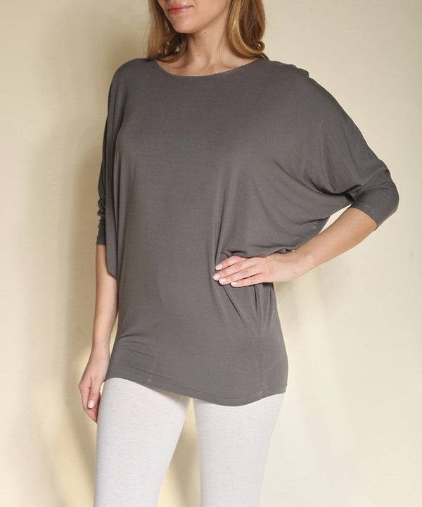 Fabina Bamboo Side Rouched Dolman Top