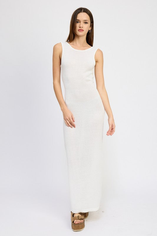 Emory Park | Crochet Maxi Dress with Back Tie Detail