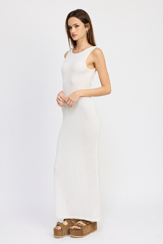 Emory Park | Crochet Maxi Dress with Back Tie Detail