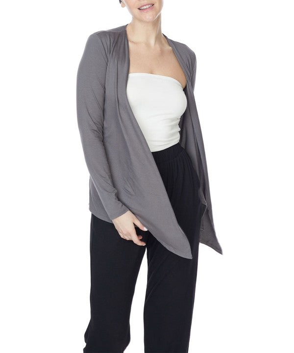 Fabina Bamboo Simple Tie Front Cardigan