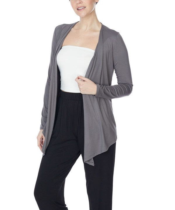 Fabina Bamboo Simple Tie Front Cardigan