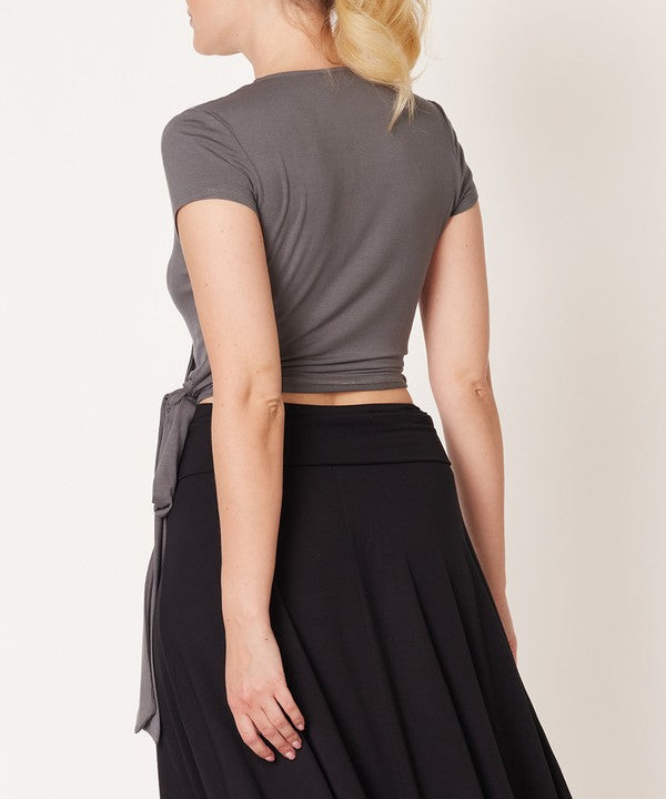 Fabina Bamboo Wrap Crop Top